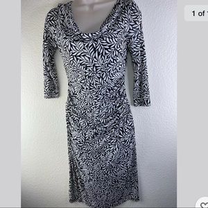 Diane Von Furstenberg Lorel Leaf Silk Cowl Dress